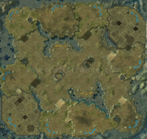 Carte StarCraft II : Arid Wastes - Terres arides