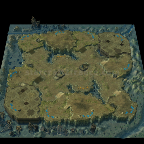 Cartes StarCraft II : Arid Wastes - Terres arides