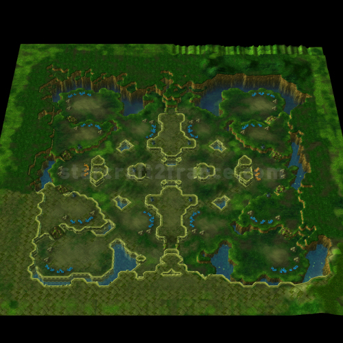 Carte StarCraft II : Kulas Ravin - Ravin de Kulas