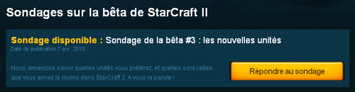 Sondage #3 beta StarCraft II